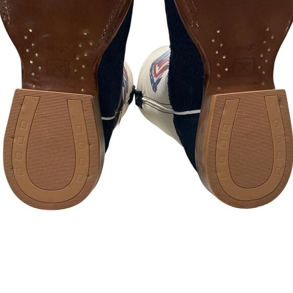 Twisted X Cowboy Boots Mens 10 D Navy Flag Eagle Tech X Suede Square Toe Western main image 4